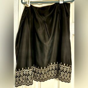 Old Navy Size 16 Elegant Black Skirt with Embroidered Hem
